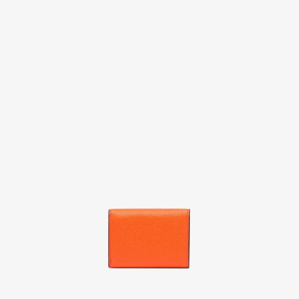 Valextra Small Wallet with Coin Holder in Lobster Red | Wallets & Purses | Coveti