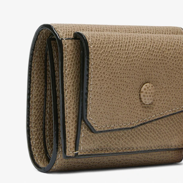 Valextra Small Wallet with Coin Holder in Oyster Brown | Wallets & Purses | Coveti