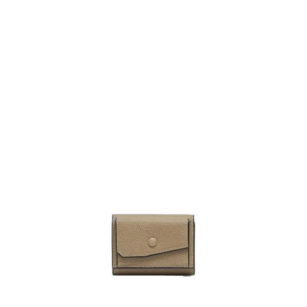 Valextra Small Wallet with Coin Holder in Oyster Brown | Wallets & Purses | Coveti