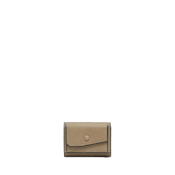 Small Wallet with Coin Holder in Oyster Brown