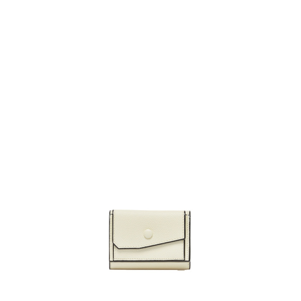 Valextra Small Wallet with Coin Holder in Pergamena White | Wallets & Purses | Coveti