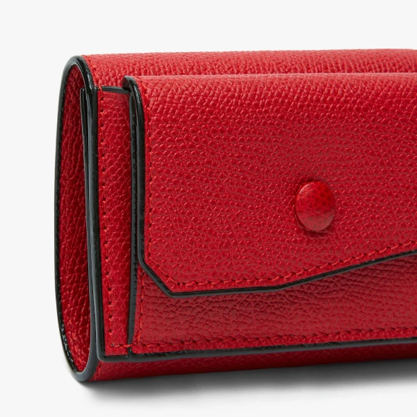 Valextra Small Wallet with Coin Holder in Red | Wallets & Purses | Coveti