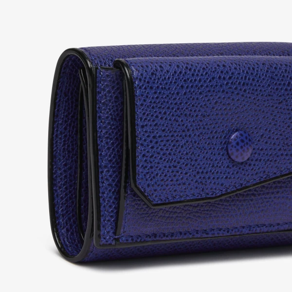 Valextra Small Wallet with Coin Holder in Royal Blue | Wallets & Purses | Coveti