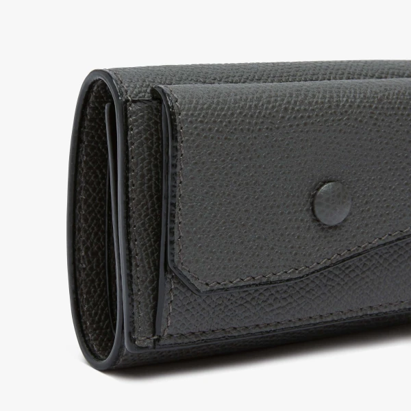 Valextra Small Wallet with Coin Holder in Smokey Grey | Wallets & Purses | Coveti