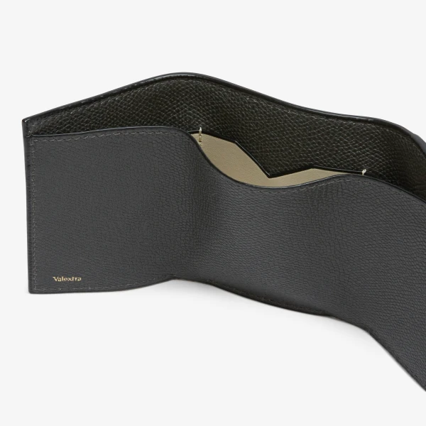 Valextra Small Wallet with Coin Holder in Smokey Grey | Wallets & Purses | Coveti