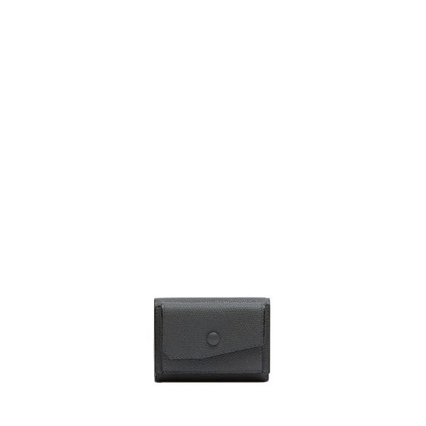 Valextra Small Wallet with Coin Holder in Smokey Grey | Wallets & Purses | Coveti