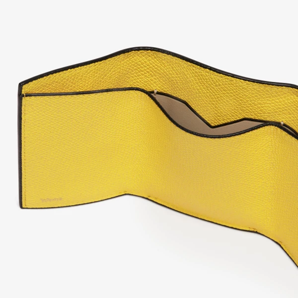 Valextra Small Wallet with Coin Holder in Yellow | Wallets & Purses | Coveti