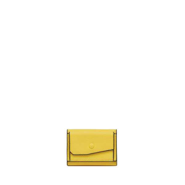 Valextra Small Wallet with Coin Holder in Yellow | Wallets & Purses | Coveti