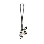 Valextra Snake Charm in Pergamena White and Black | Bag charms | Coveti