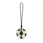 Valextra Soccer Ball Charm in Pergamena White and Black | Bag charms | Coveti