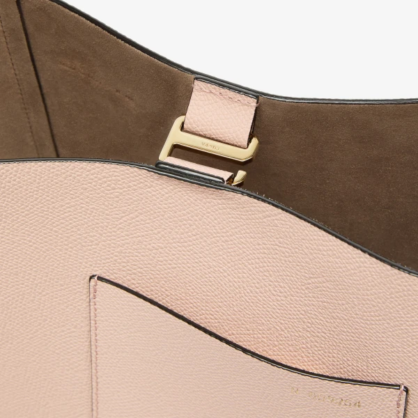 Valextra Soft Braided Bucket Mini Bag in Bonne Mine Pink | Bucket Bags | Coveti