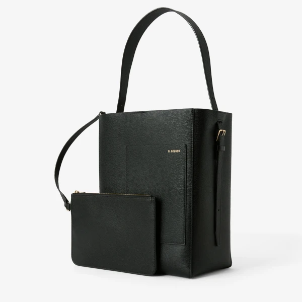 Valextra Soft Bucket Medium Bag in Black | Bucket Bags | Coveti