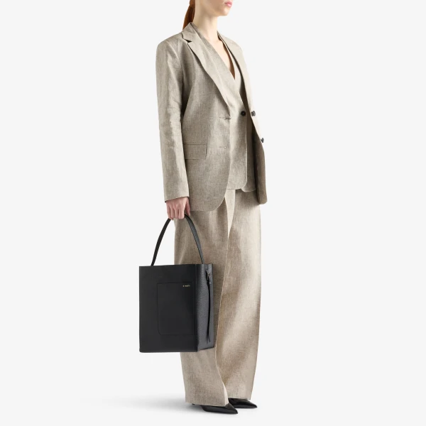 Valextra Soft Bucket Medium Bag in Black | Bucket Bags | Coveti