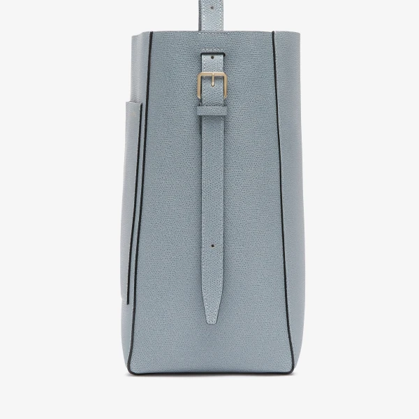 Valextra Soft Bucket Medium Bag in Niagara Blue | Bucket Bags | Coveti