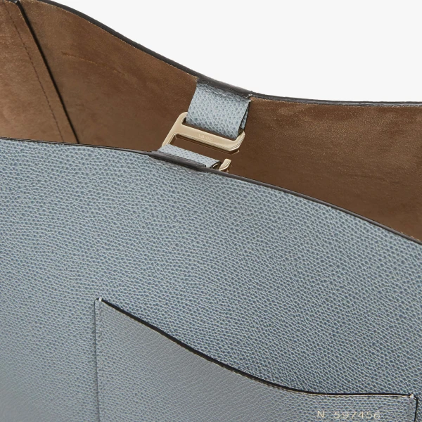 Valextra Soft Bucket Medium Bag in Niagara Blue | Bucket Bags | Coveti