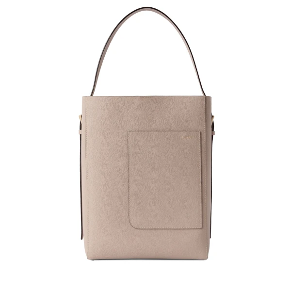 Valextra Soft Bucket Medium Bag in Nude Pink | Bucket Bags | Coveti