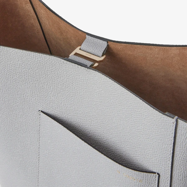 Valextra Soft Bucket Medium Bag in Stone Grey | Bucket Bags | Coveti