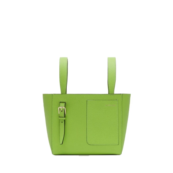 Valextra Soft Bucket Micro Bag in Apple Green | Bucket Bags | Coveti