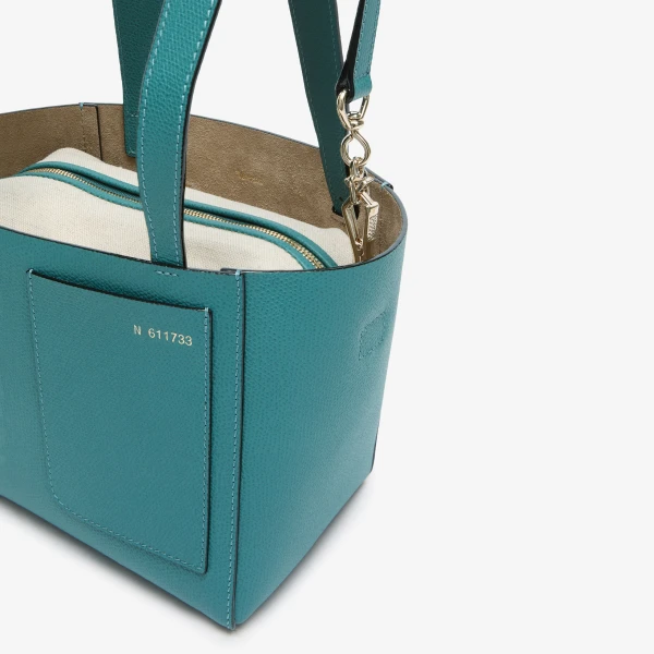 Valextra Soft Bucket Micro Bag in Bottle Green | Bucket Bags | Coveti