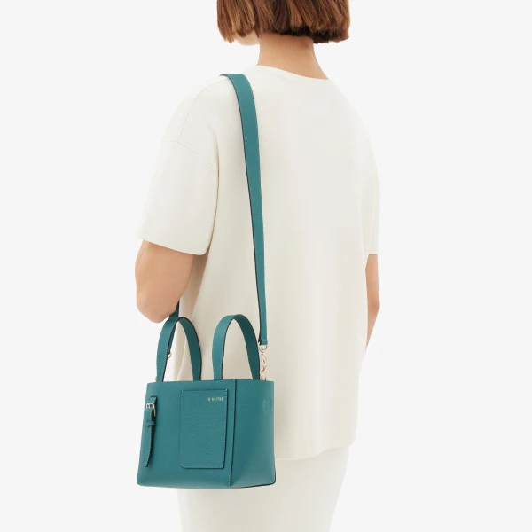 Valextra Soft Bucket Micro Bag in Bottle Green | Bucket Bags | Coveti