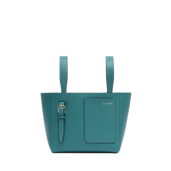 Valextra Soft Bucket Micro Bag in Bottle Green | Bucket Bags | Coveti