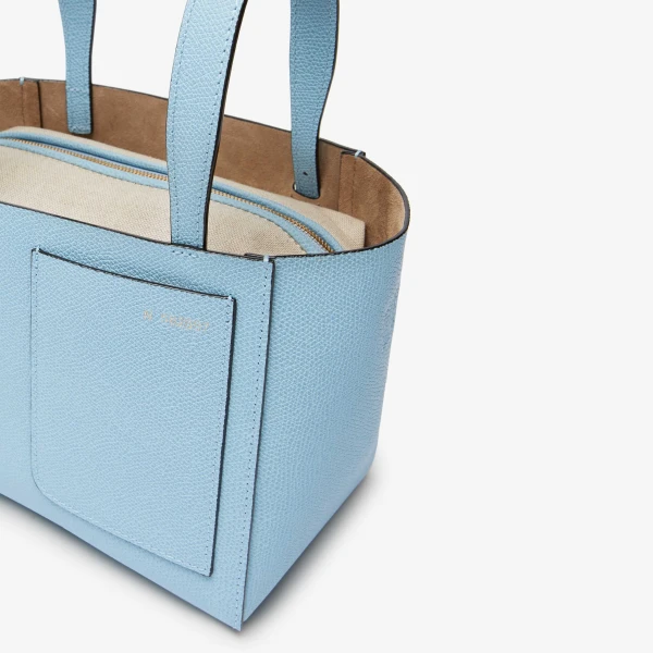 Valextra Soft Bucket Micro Bag in Cerulean Blue | Bucket Bags | Coveti
