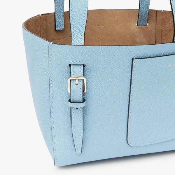 Valextra Soft Bucket Micro Bag in Cerulean Blue | Bucket Bags | Coveti