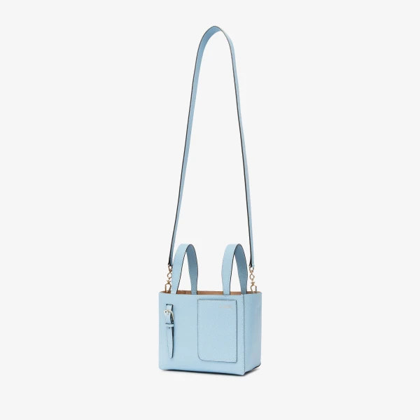 Valextra Soft Bucket Micro Bag in Cerulean Blue | Bucket Bags | Coveti