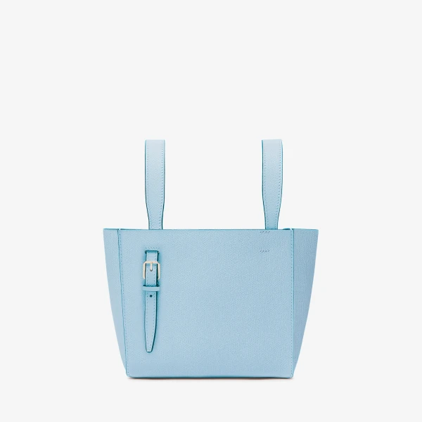 Valextra Soft Bucket Micro Bag in Cerulean Blue | Bucket Bags | Coveti