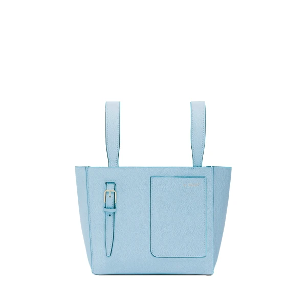 Soft Bucket Micro Bag in Cerulean Blue