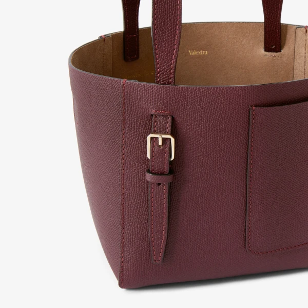 Valextra Soft Bucket Micro Bag in Claret Red | Bucket Bags | Coveti