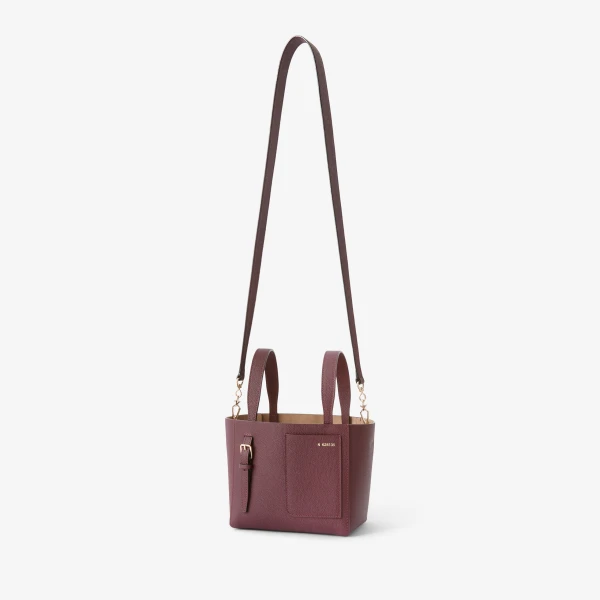 Valextra Soft Bucket Micro Bag in Claret Red | Bucket Bags | Coveti