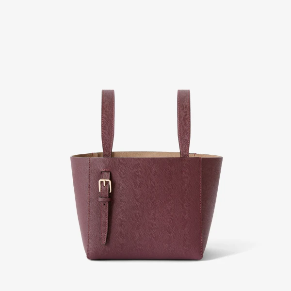 Valextra Soft Bucket Micro Bag in Claret Red | Bucket Bags | Coveti