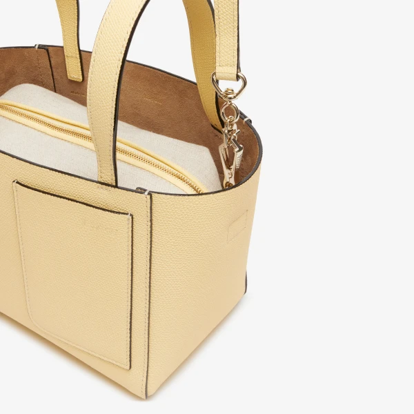 Valextra Soft Bucket Micro Bag in Cream Yellow | Bucket Bags | Coveti