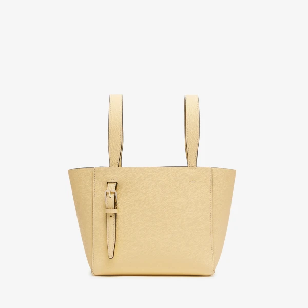 Valextra Soft Bucket Micro Bag in Cream Yellow | Bucket Bags | Coveti