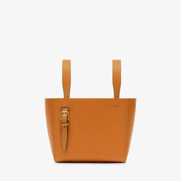Valextra Soft Bucket Micro Bag in Havana Brown | Bucket Bags | Coveti