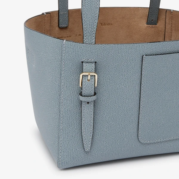 Valextra Soft Bucket Micro Bag in Niagara Blue | Bucket Bags | Coveti