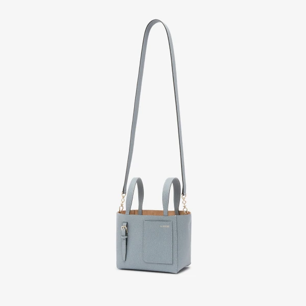 Valextra Soft Bucket Micro Bag in Niagara Blue | Bucket Bags | Coveti