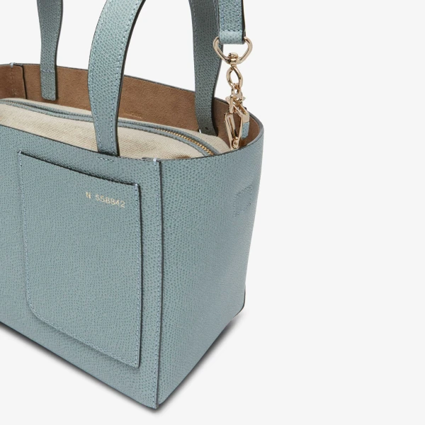 Valextra Soft Bucket Micro Bag in Smokey Blue | Bucket Bags | Coveti