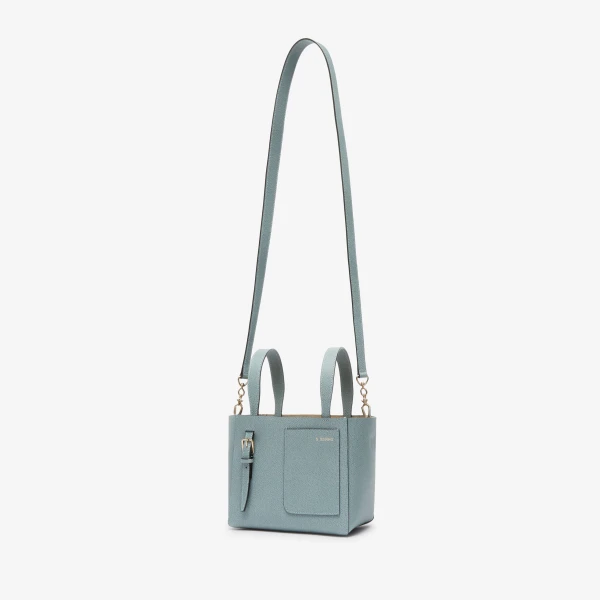 Valextra Soft Bucket Micro Bag in Smokey Blue | Bucket Bags | Coveti