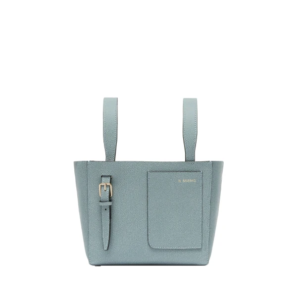 Valextra Soft Bucket Micro Bag in Smokey Blue | Bucket Bags | Coveti