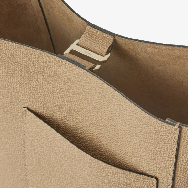 Valextra Soft Bucket Mini Bag in Cashmere Beige | Bucket Bags | Coveti