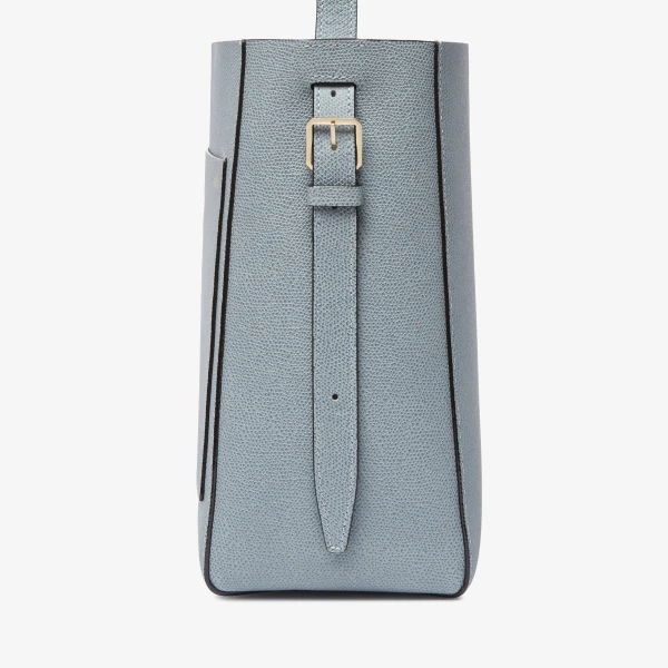 Valextra Soft Bucket Mini Bag in Niagara Blue | Bucket Bags | Coveti