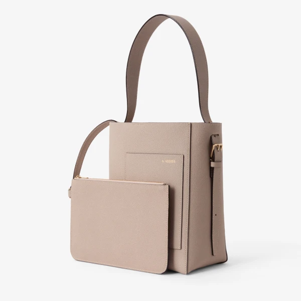 Valextra Soft Bucket Mini Bag in Nude Pink | Bucket Bags | Coveti