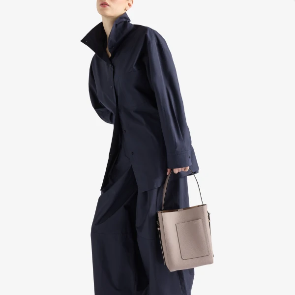 Valextra Soft Bucket Mini Bag in Nude Pink | Bucket Bags | Coveti