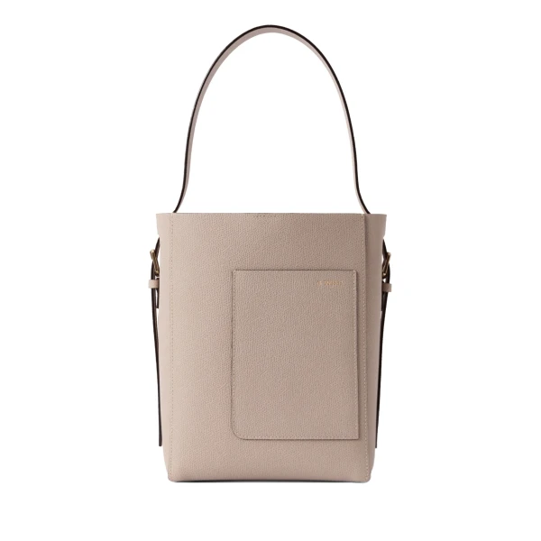 Valextra Soft Bucket Mini Bag in Nude Pink | Bucket Bags | Coveti