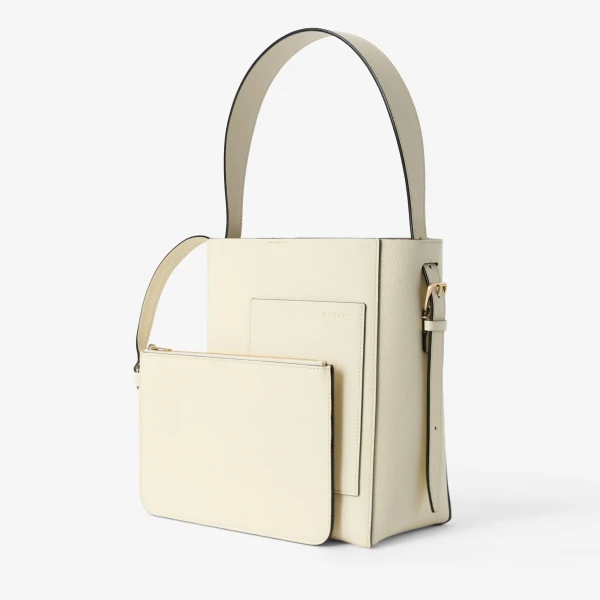 Valextra Soft Bucket Mini Bag in Pergamena White | Bucket Bags | Coveti