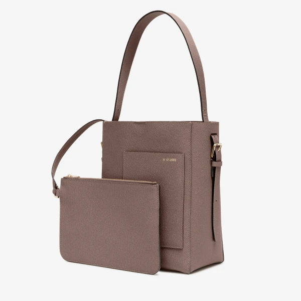 Valextra Soft Bucket Mini Bag in Sahara Brown | Bucket Bags | Coveti