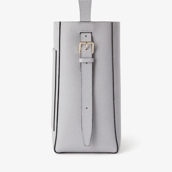Valextra Soft Bucket Mini Bag in Stone Grey | Bucket Bags | Coveti