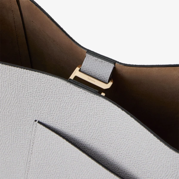 Valextra Soft Bucket Mini Bag in Stone Grey | Bucket Bags | Coveti
